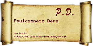 Paulcsenetz Ders névjegykártya